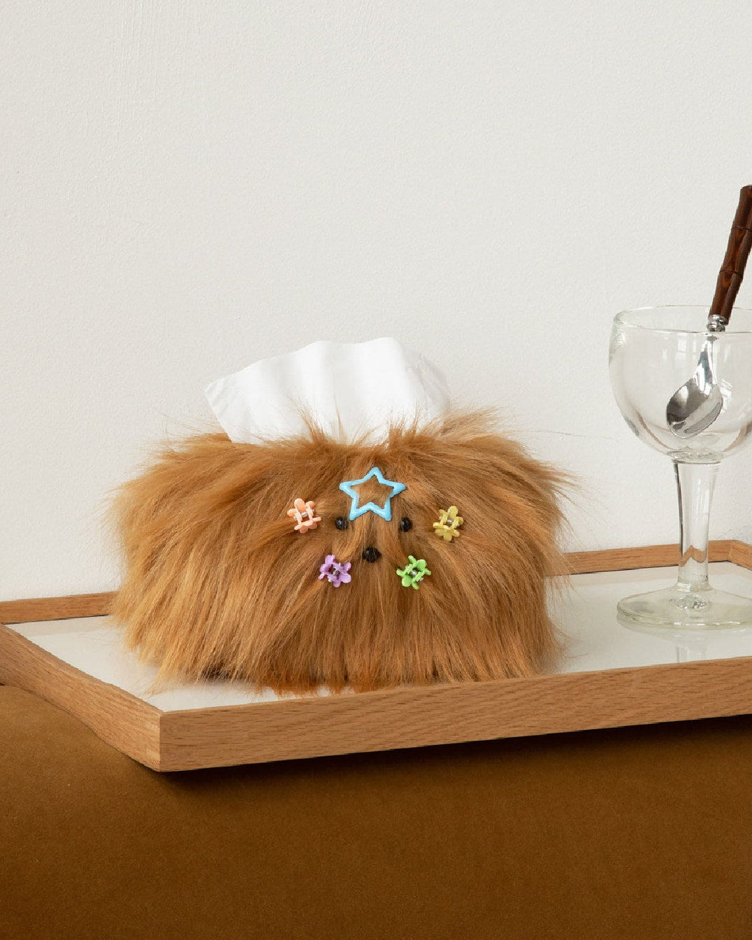 Flauschige Hunde-Taschentuchbox