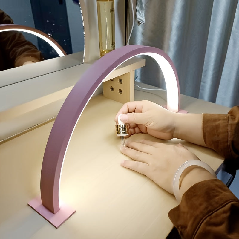 Lámpara de mesa LED arqueada con función de atenuación