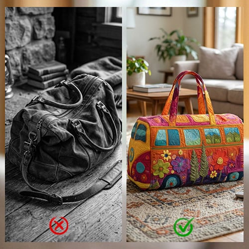 Bolsa de viaje acolchada con diseño floral y correa ajustable