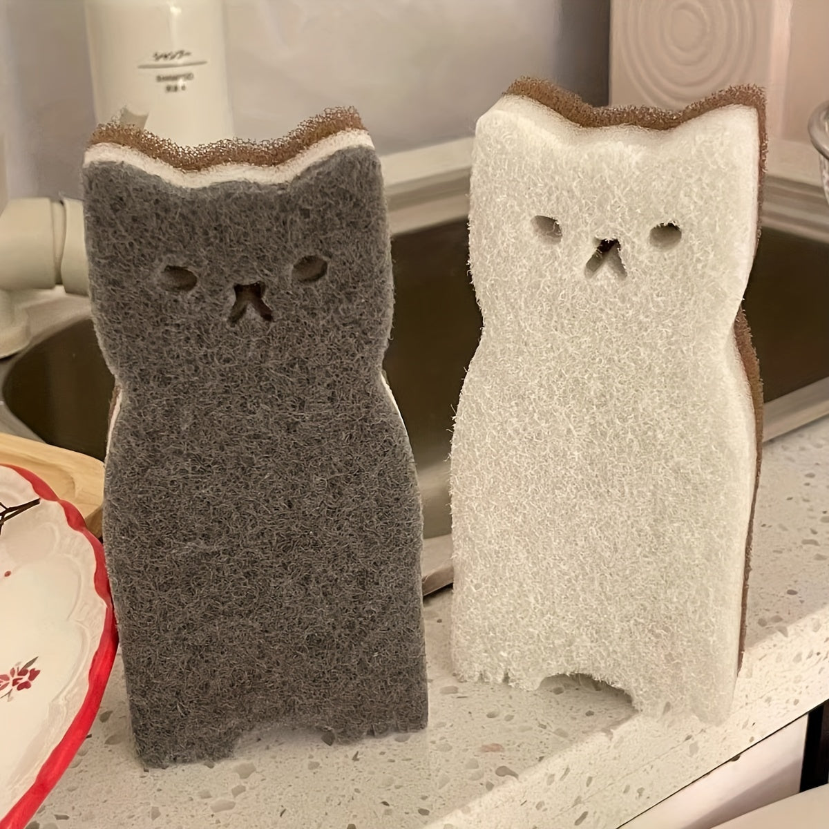 Conjunto de esponjas Purrfect Clean para gatos – Sustentável, fofa e super funcional
