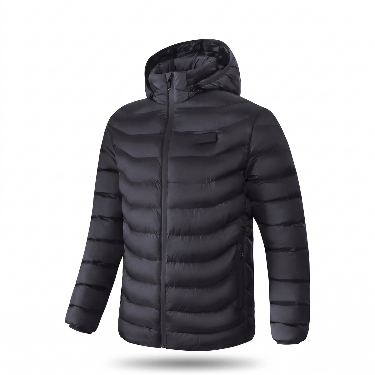Chaqueta acolchada calefactable para hombre con capucha