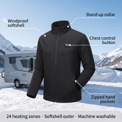 Chaqueta acolchada calefactable para hombre con capucha