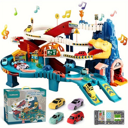 JurassicRacer avanturistički set - Uzbudljiva staza za utrke s dinosaurima i vozilima za djecu