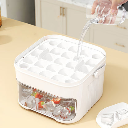 Doppelte Eiswürfelform mit 50 Fächern und Druckmechanismus für einfache Handhabung