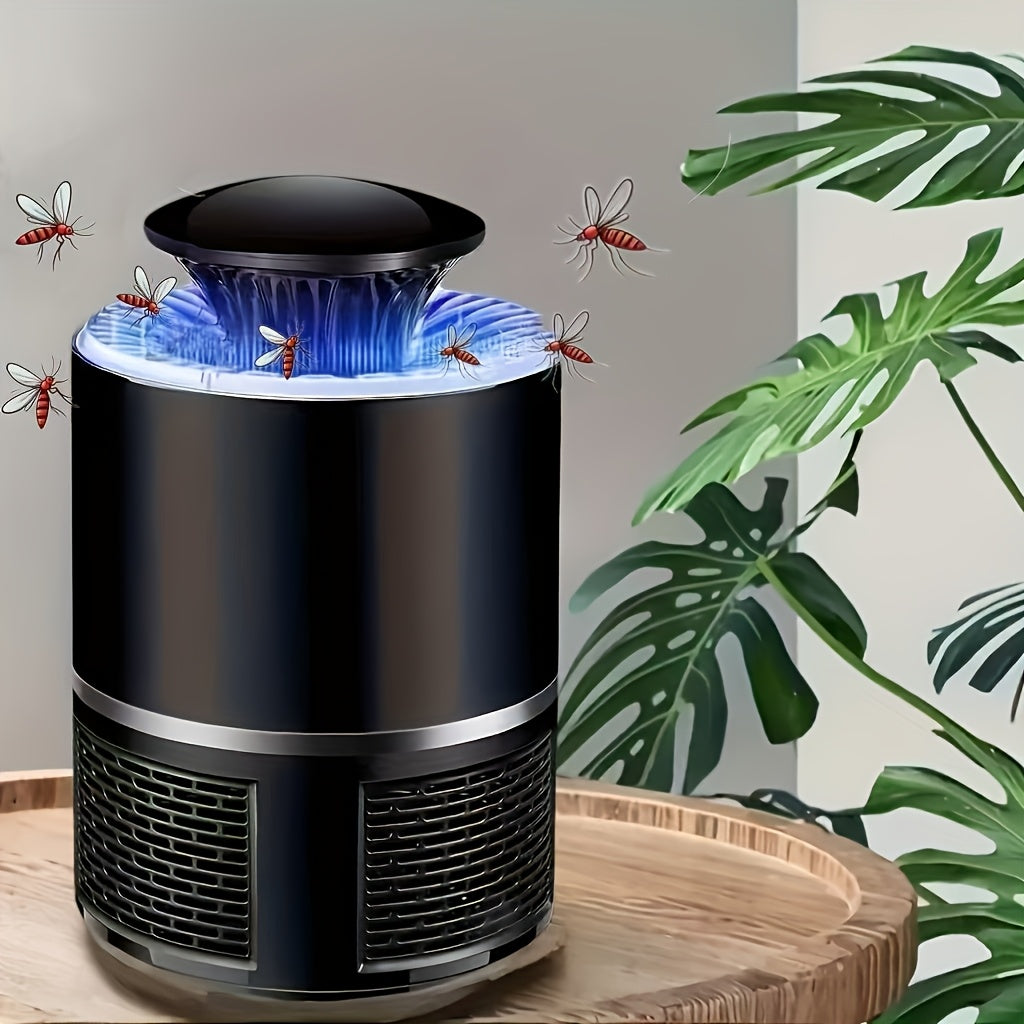 Lâmpada USB silenciosa para mosquitos – Capturador automático de insetos com luz azul.