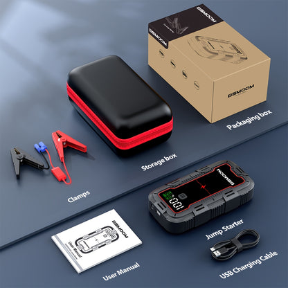Tragbare 12V Auto-Starthilfe mit Powerbank und Digitalanzeige
