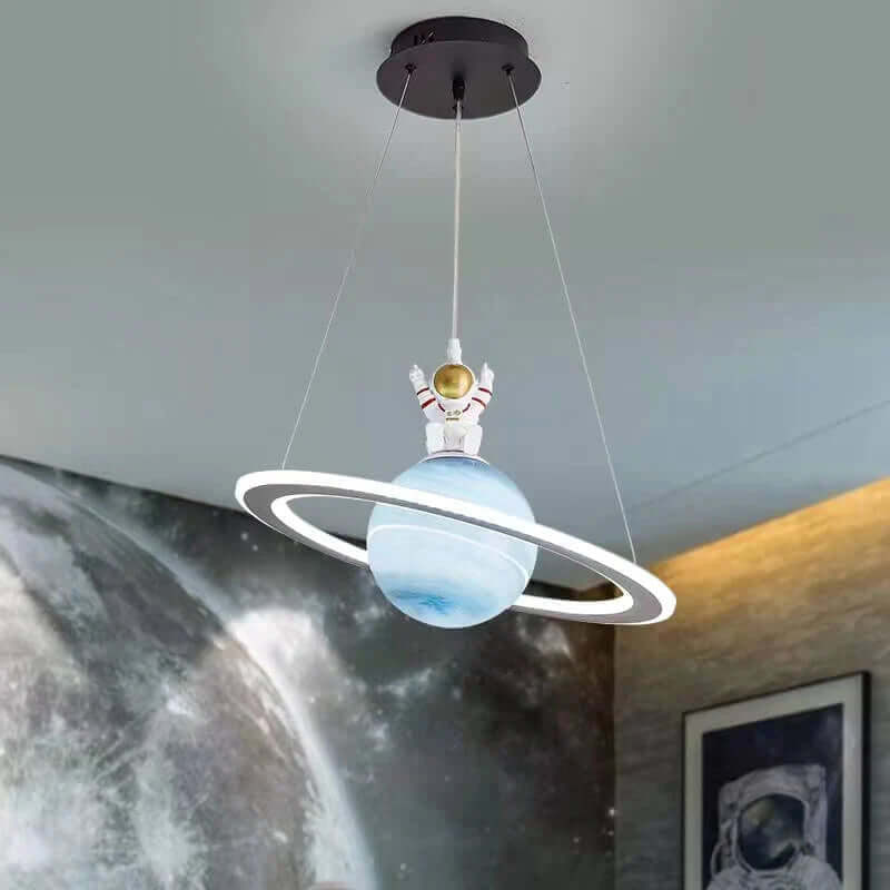 Candeeiro suspenso LED para quarto infantil com design de planeta – atmosfera mágica