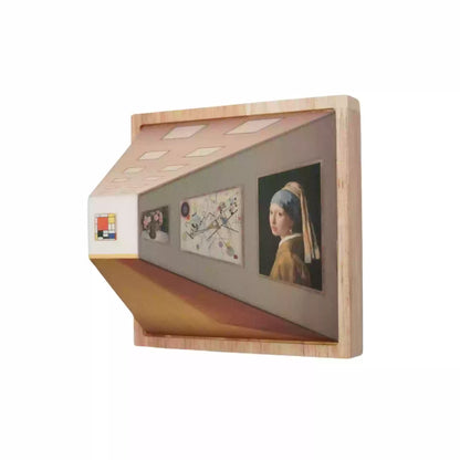 Luz de presença 3D com motivo de galeria de arte