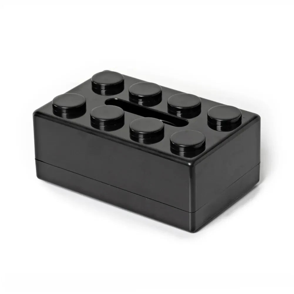 Caja de pañuelos con diseño de bloques, fabricada en plástico ABS