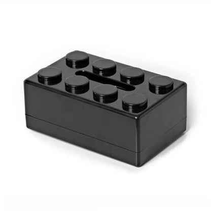 Caja de pañuelos con diseño de bloques, fabricada en plástico ABS