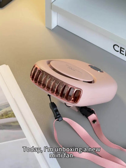 Mini ventilador de cuello recargable por USB: ligero y con velocidad ajustable
