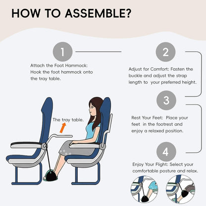 Rede para os pés ajustável para viagens