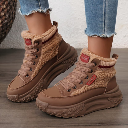 Zapatillas deportivas de invierno para mujer con forro cálido