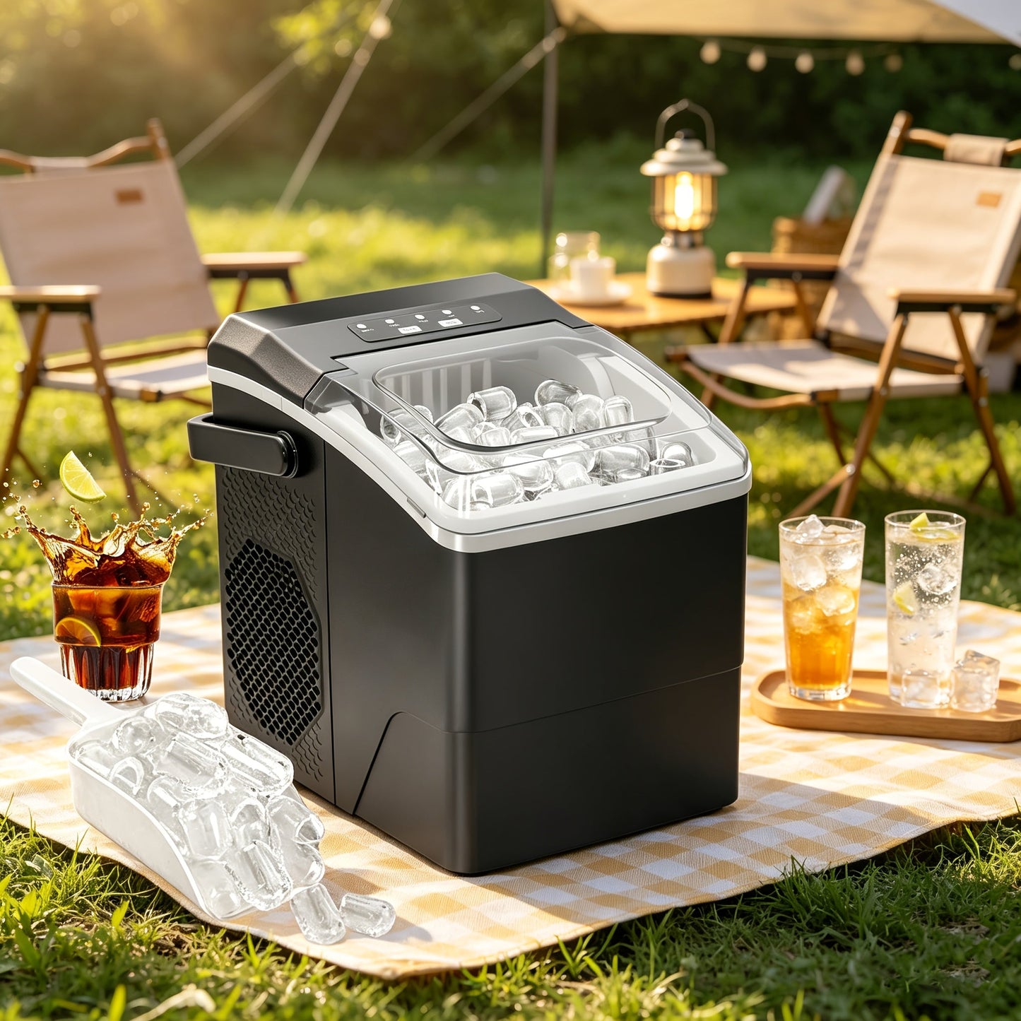 Kompakte Eiswürfelmaschine mit Zwei Eiswürfelformaten und Schneller Produktion