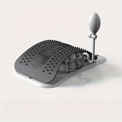 Suporte lombar RelaxBack com múltiplos níveis de ajuste para maior conforto e relaxamento.