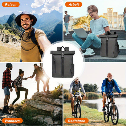 Mochila enrollable ligera con varios compartimentos