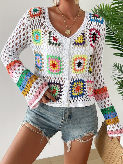Boho ručno heklana haljina – Šarena i udobna