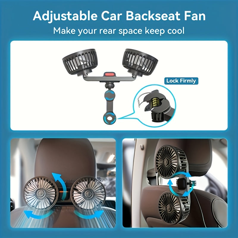 Tragfan dvostruki ventilator za auto – 5-krilni 360° rotirajući ultra tihi