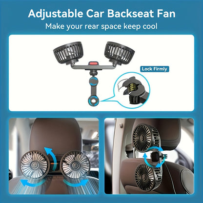 Tragfan dvostruki ventilator za auto – 5-krilni 360° rotirajući ultra tihi