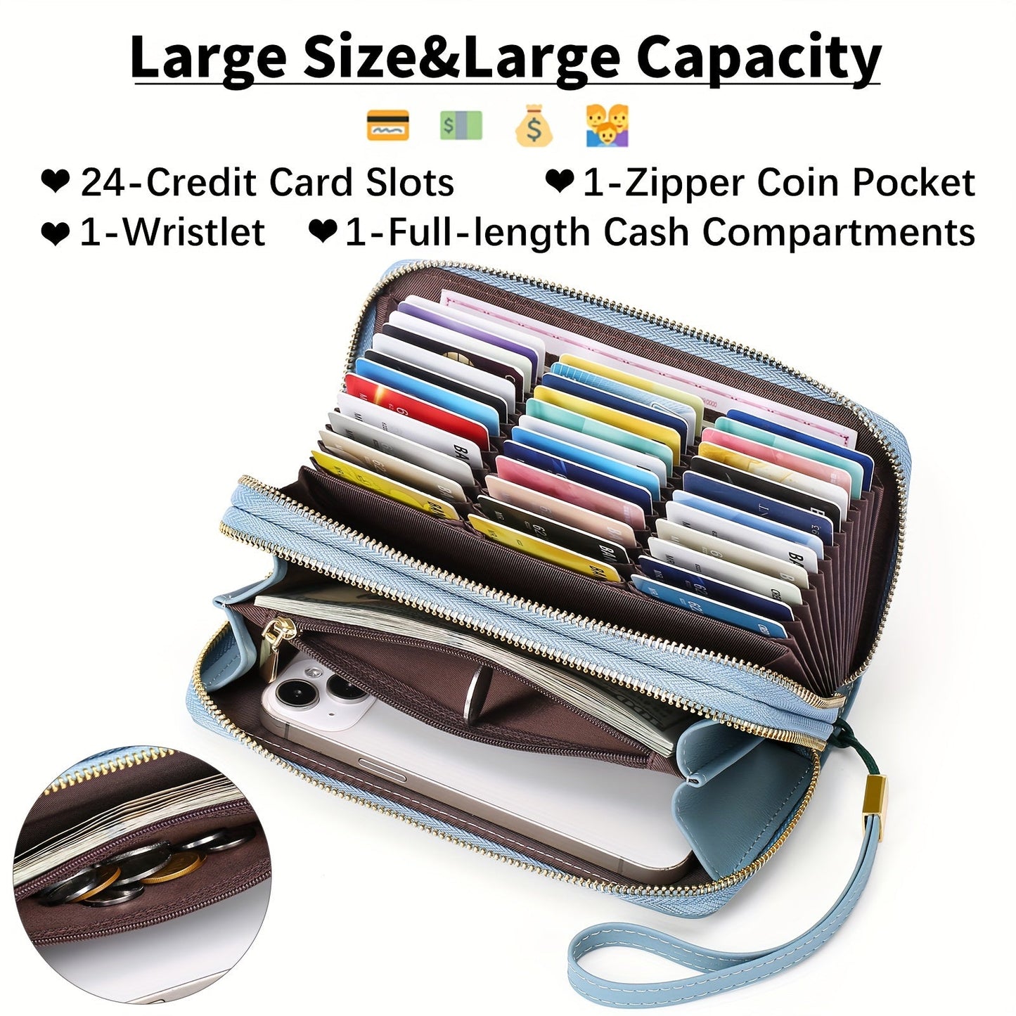 Cartera larga SecureHold: funcional y segura contra RFID