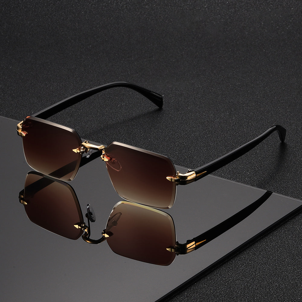 Randlose Quadratische Brille für Herren – Eleganz und Komfort in Einem