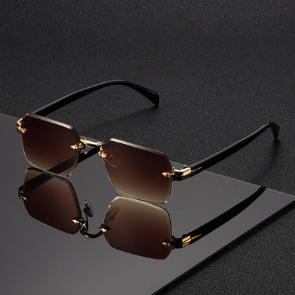 Randlose Quadratische Brille für Herren – Eleganz und Komfort in Einem