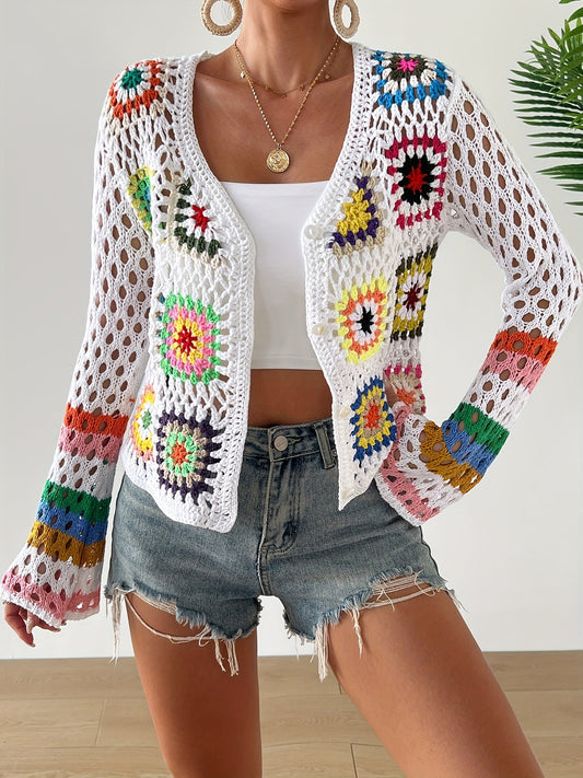 Vestido de crochet bohemio hecho a mano: colorido y cómodo