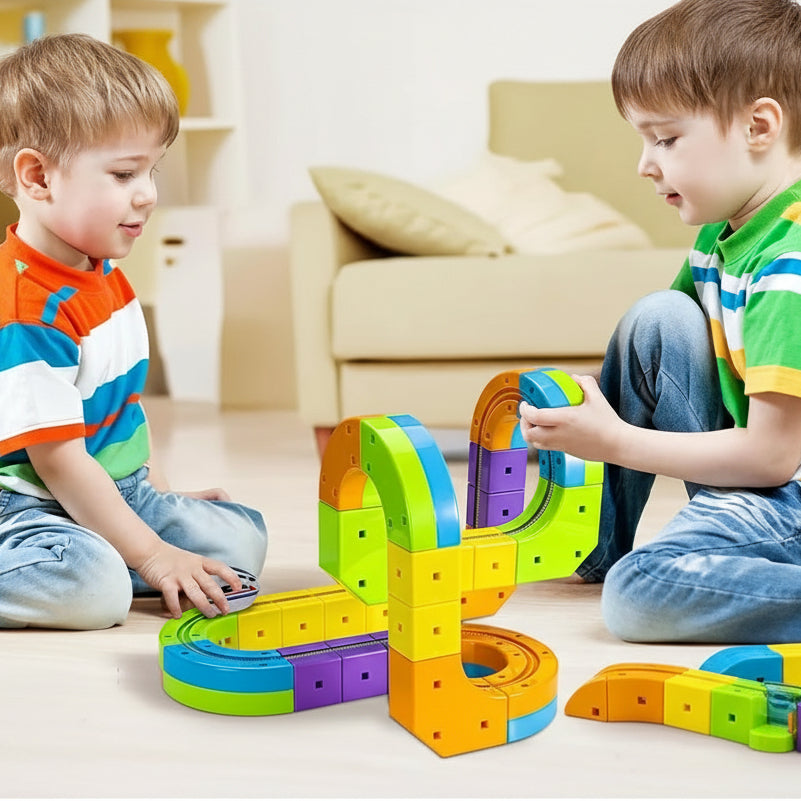 Pista de carreras de dados DIY con tren