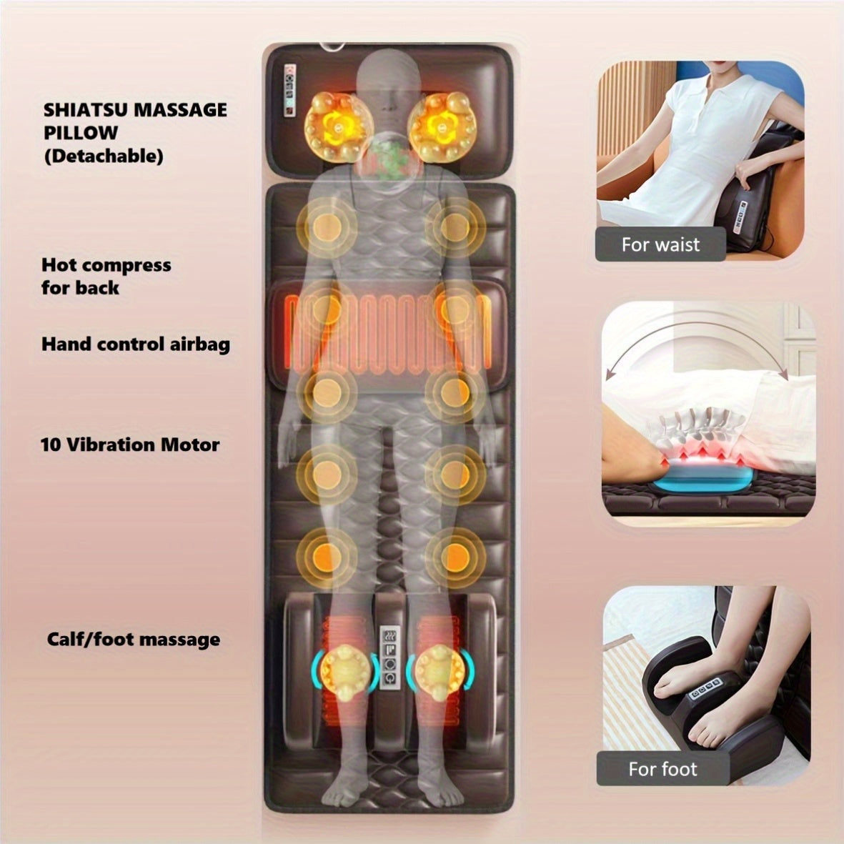 Colchón de masaje con masaje de cuerpo completo: comodidad y relajación en uno