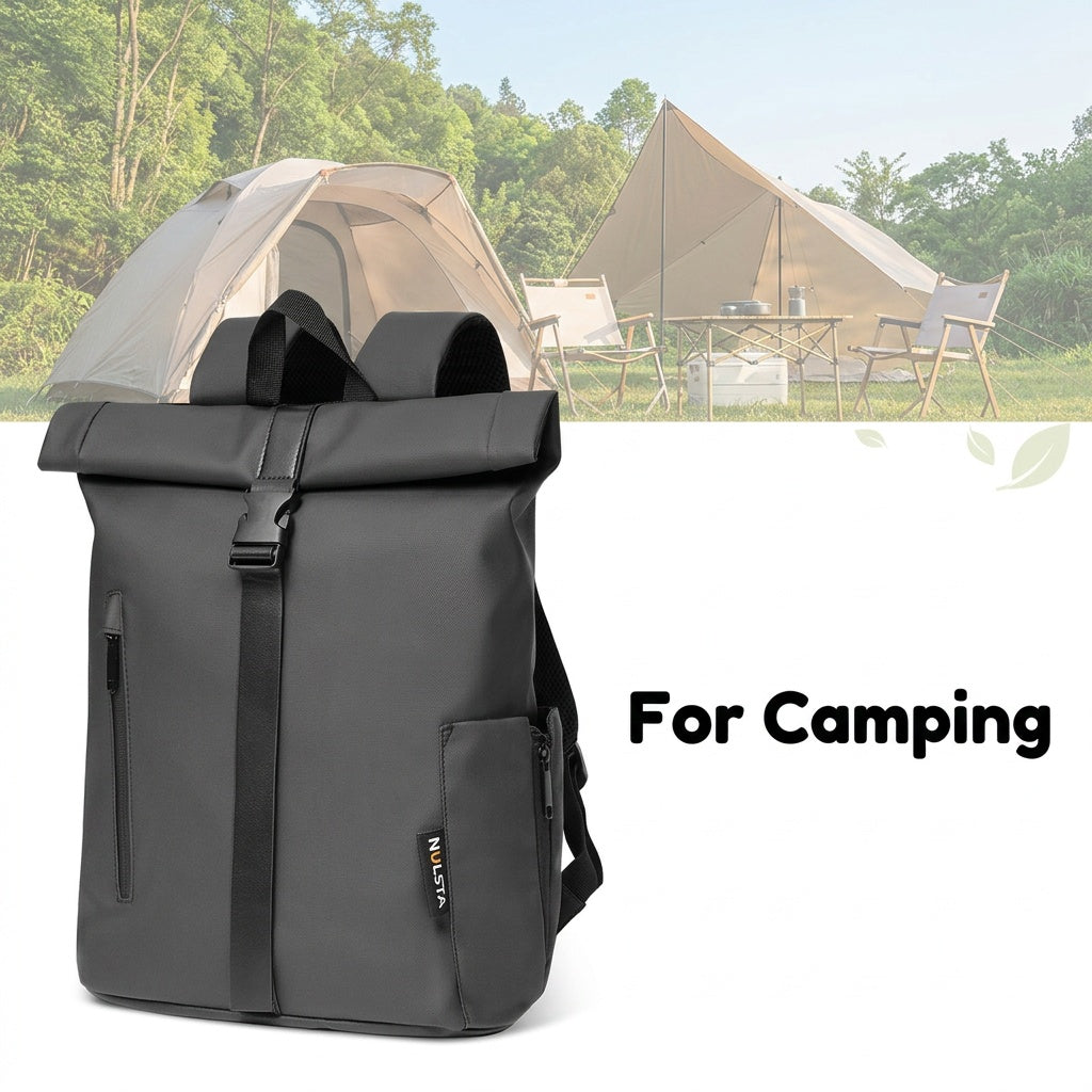 Mochila enrollable ligera con varios compartimentos