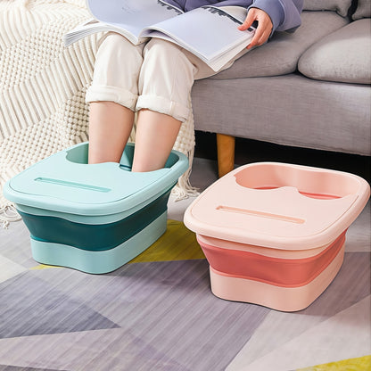 Banho-pé dobrável com superfície de massagem