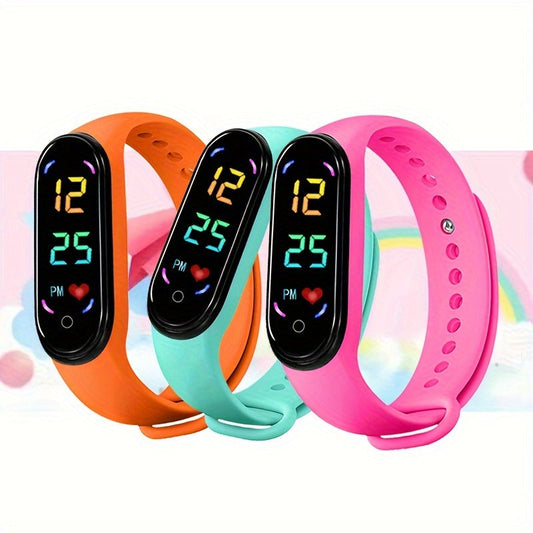 Reloj infantil iluminado: pantalla LED colorida y diseño deportivo