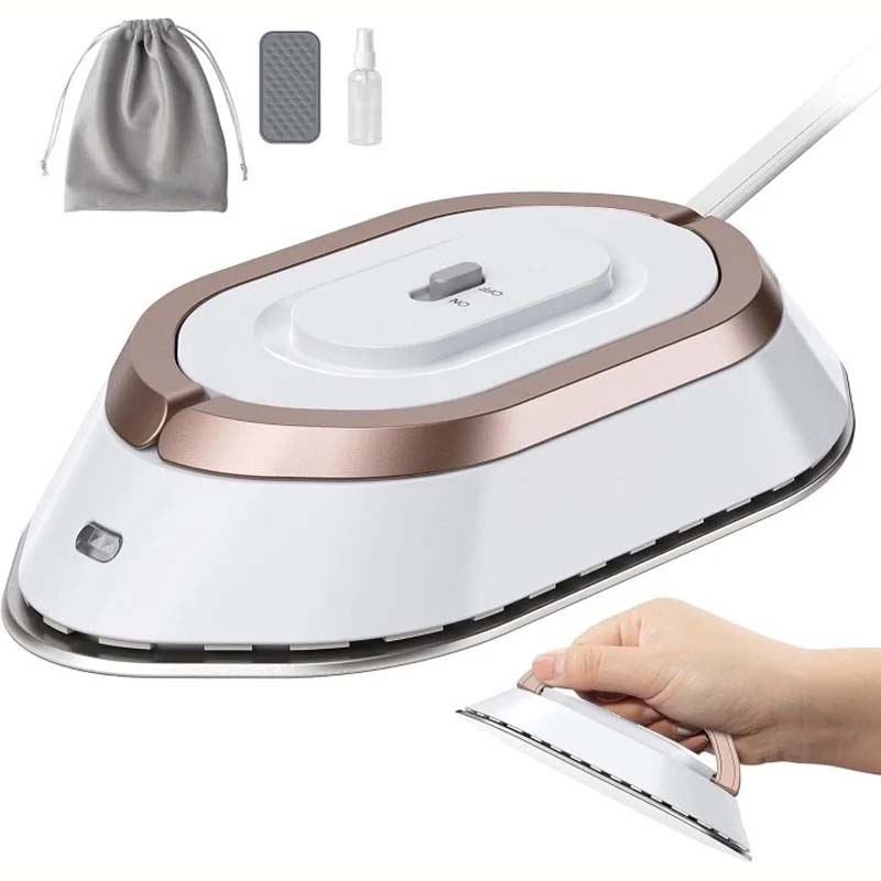 Ferro de viagem mini compacto com base cerâmica e voltagem dupla