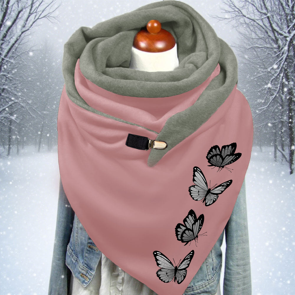 Damen Dreiecksschal mit Schmetterlingsmotiv
