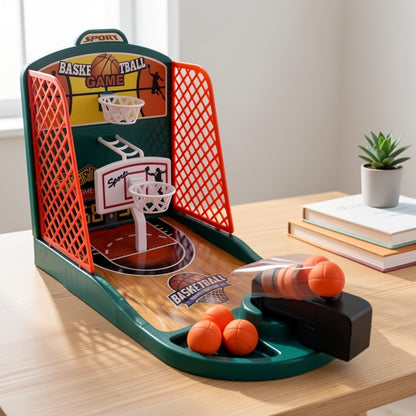 Jogo de basquetebol de mesa com lançamento com o dedo