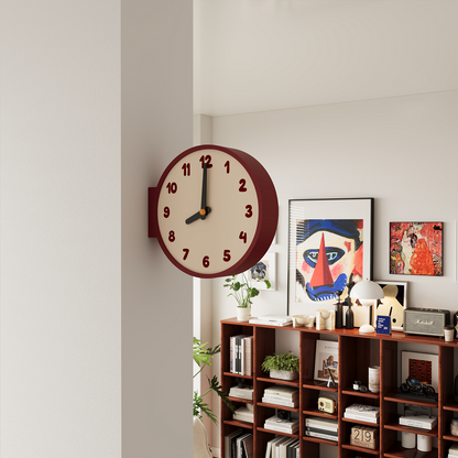 Doppelseitige Wanduhr im Retro-Design