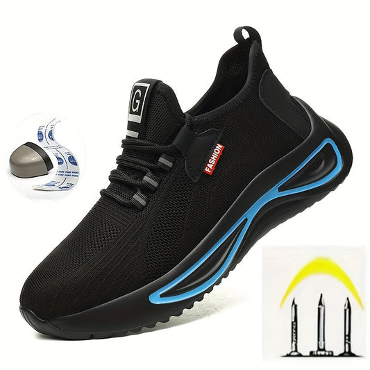Zapatos de seguridad ligeros para hombre, transpirables y con puntera de acero.