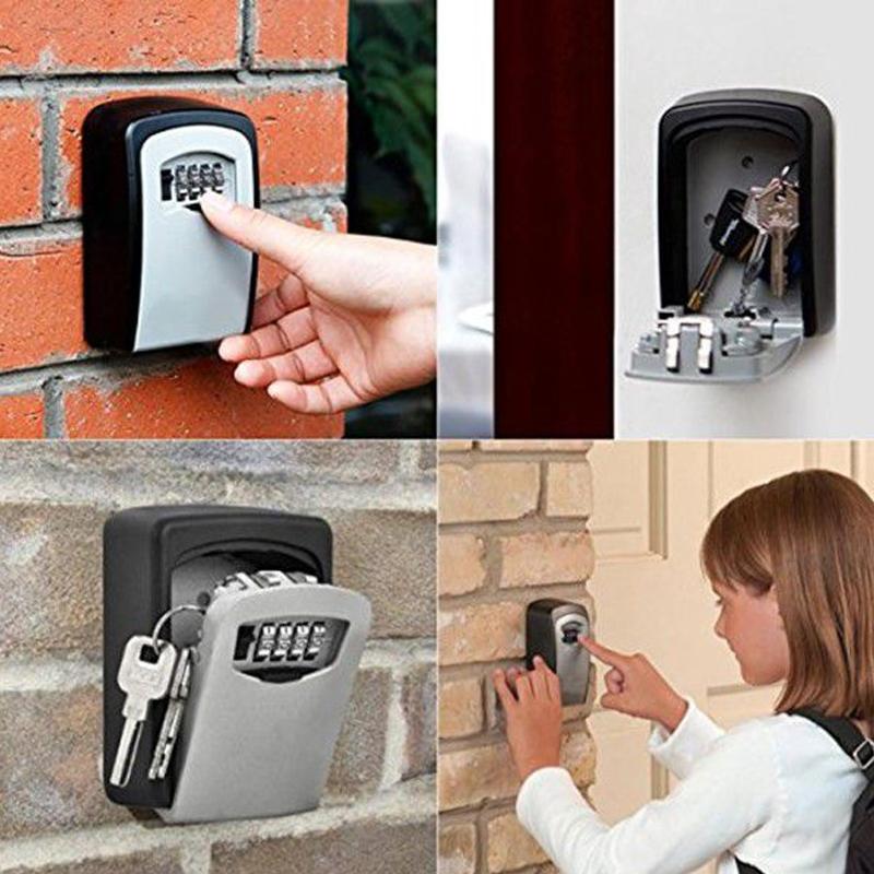 Caja de llaves de pared con cerradura de combinación de 4 dígitos