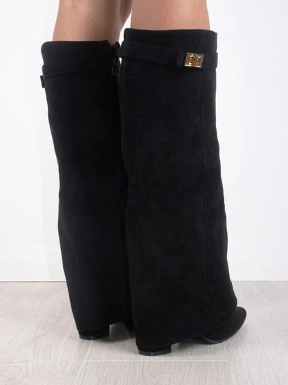 Botas de ante de lujo por encima de la rodilla para mujer: comodidad y clase