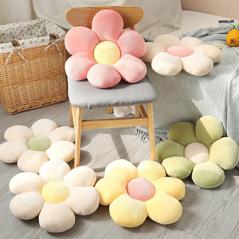Almofada decorativa de peluche em forma de flor
