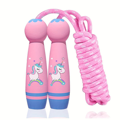 Unicorn užad za preskakanje - Ugodno užad za djecu s drvenim drškama