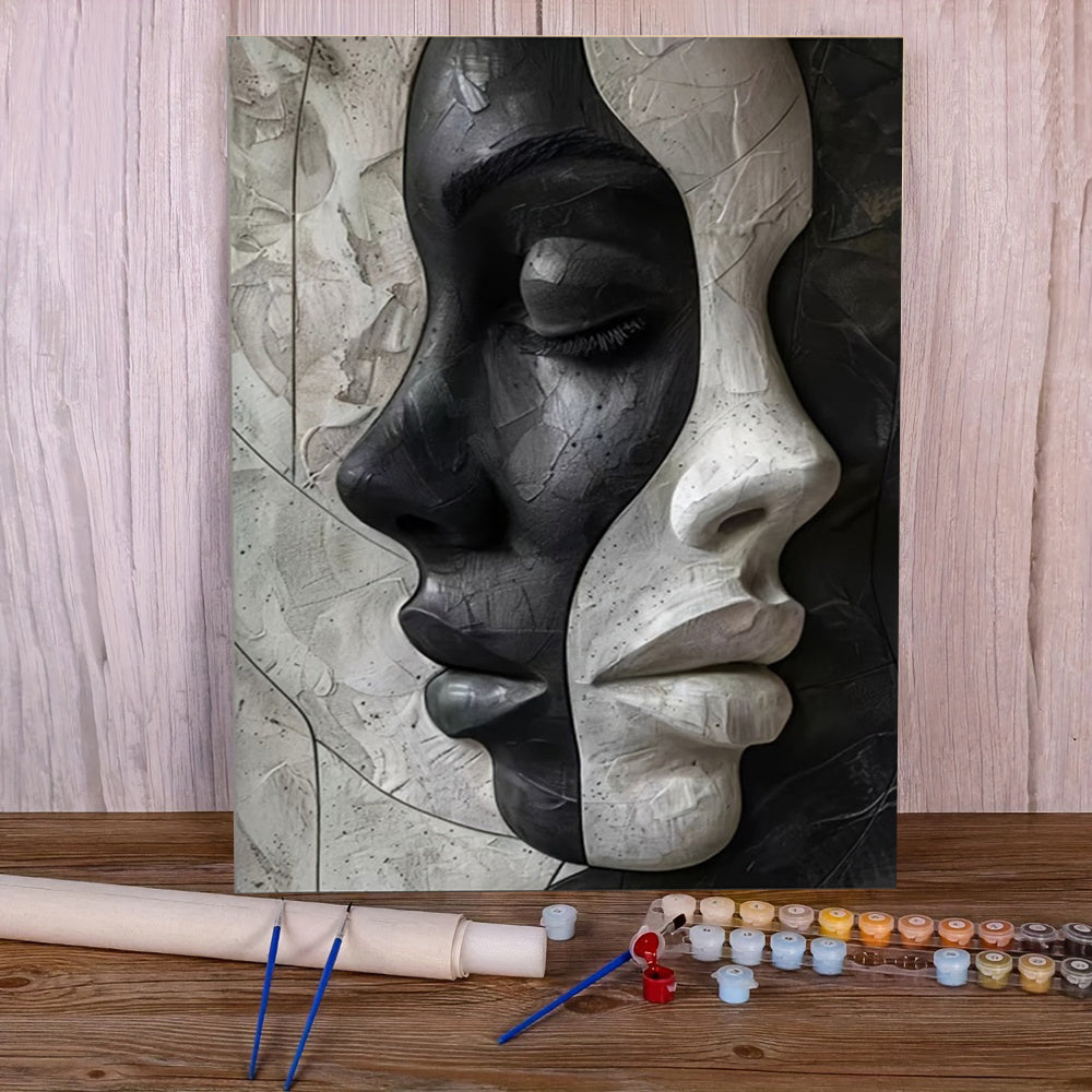 Apstraktni ženski 3D portret – DIY set za platno za ljubitelje umjetnosti