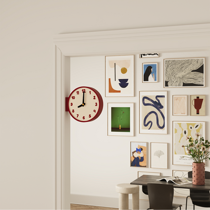 Doppelseitige Wanduhr im Retro-Design