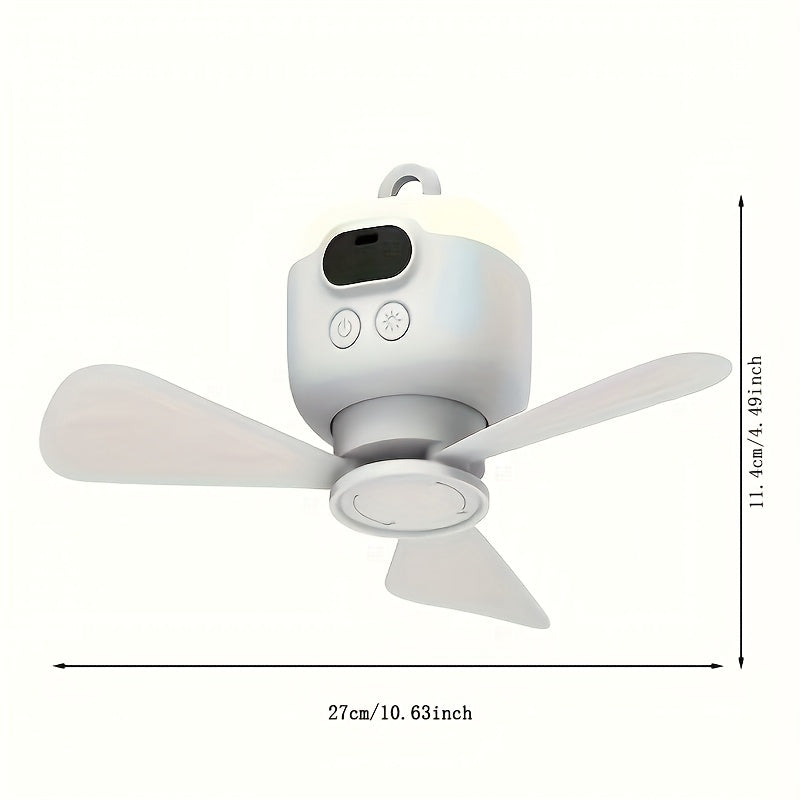 USB punjivi prijenosni ventilator za vješanje – prijenosan s LED svjetlom