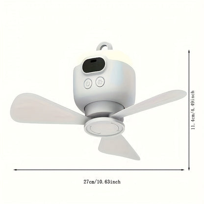 USB punjivi prijenosni ventilator za vješanje – prijenosan s LED svjetlom