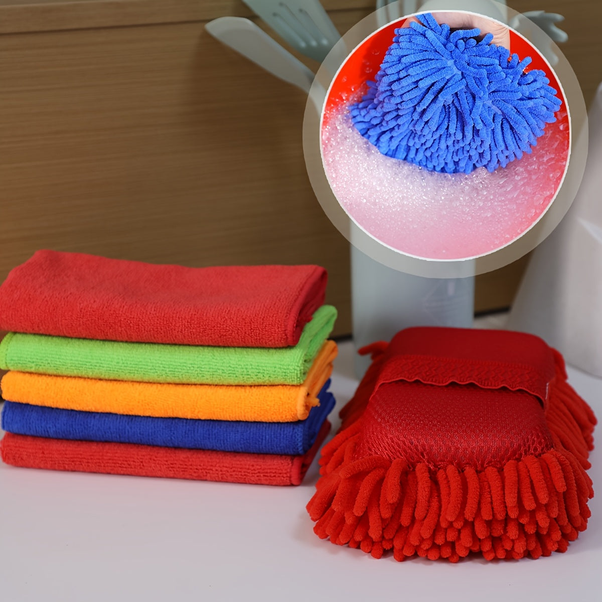 Kit de microfibra para lavado de coches: esponjas y toallas para resultados brillantes