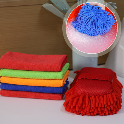 Kit de microfibra para lavado de coches: esponjas y toallas para resultados brillantes
