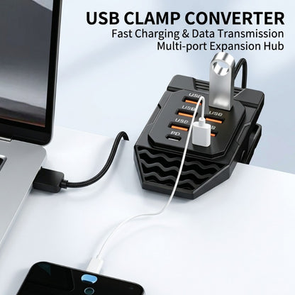 Hub de carregamento USB com 8 portas e grampo de mesa