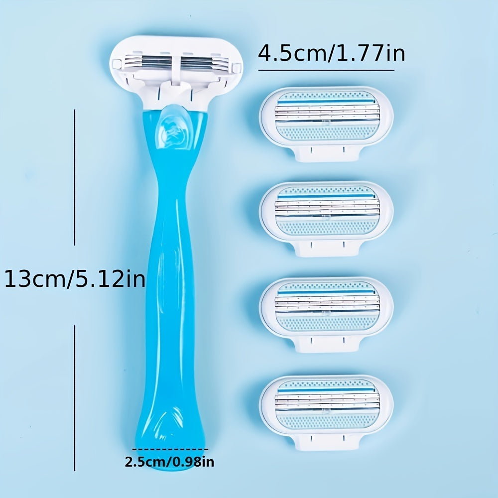 Maquinilla de afeitar manual para mujer con 8 hojas extraíbles: suave y cómoda