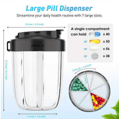 Großer Pillen- und Vitamin-Organizer mit Fächern